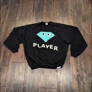 Diamond Supply Co. Player Crewneck Black Blue Sweatshirt Mens 2XL XXL Streetwear